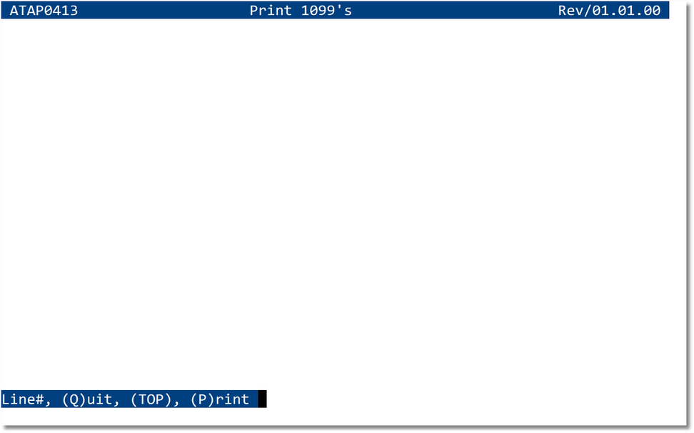 Print 1099’s screen