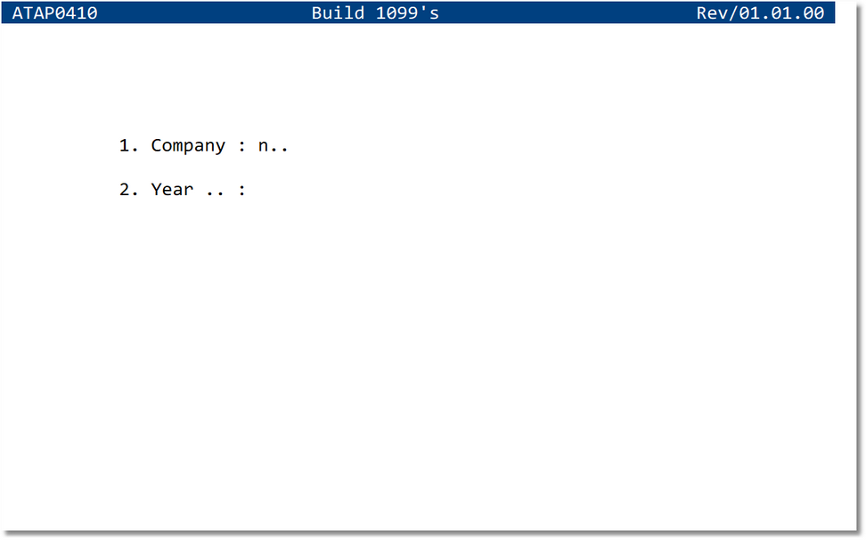 Build 1099’s screen