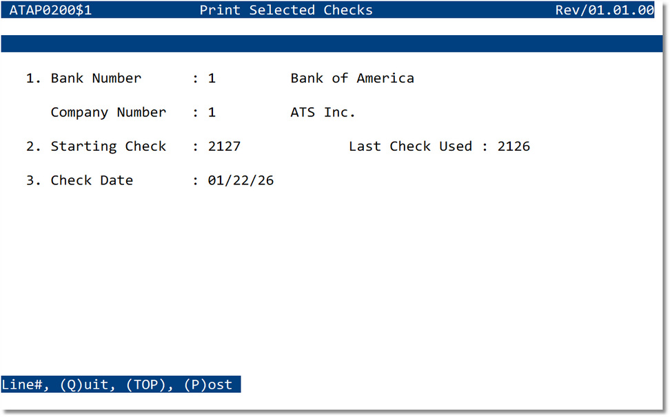 Print Selected Checks