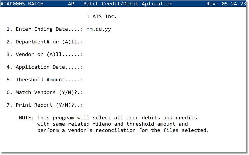 Batch Credit/Debit Application