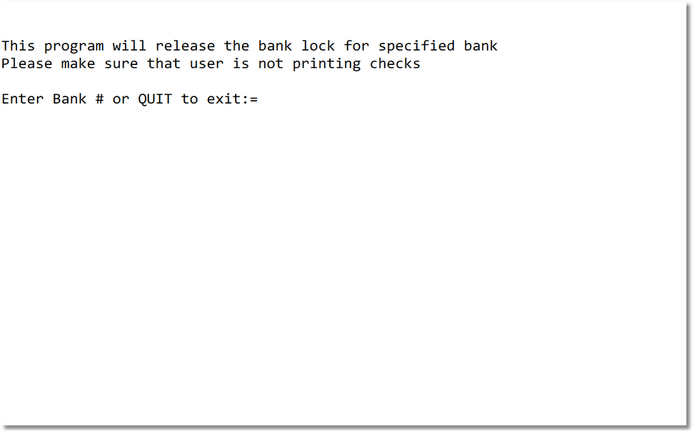 Release Bank Lock screen