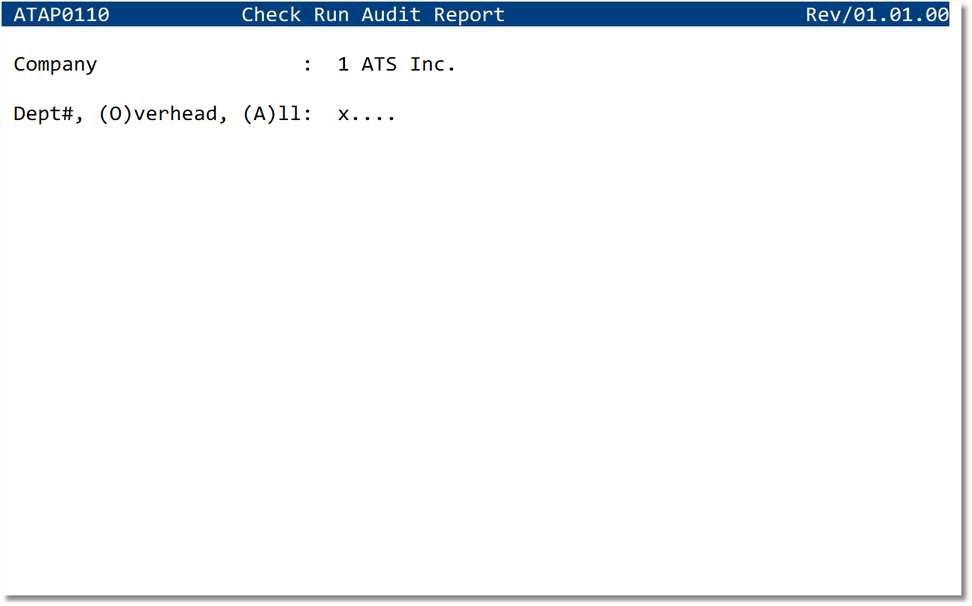 Scheduled Invoices Report (Check Run Audit Report)