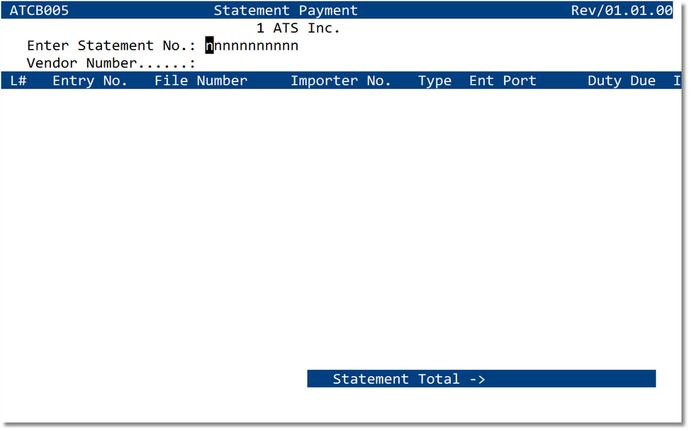 Pay Customs Statement