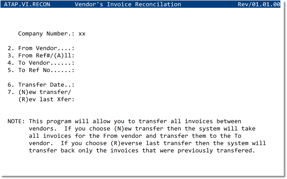 Vendor’s Invoice Reconciliation