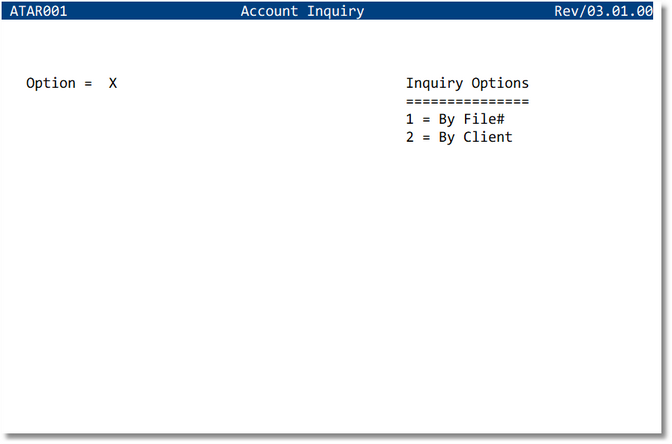Inquiry Main Screen screenshot