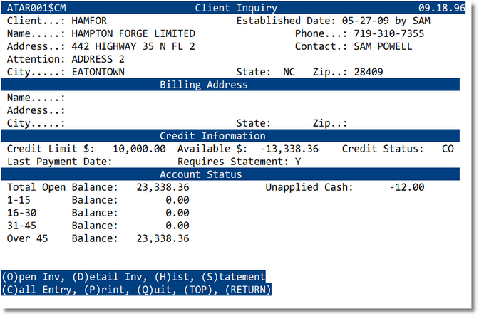 By Client screenshot