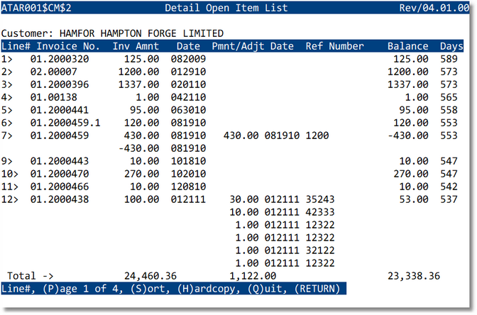 Open Invoices screenshot