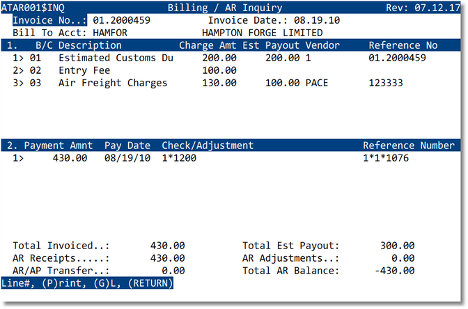 Invoice Detail screenshot