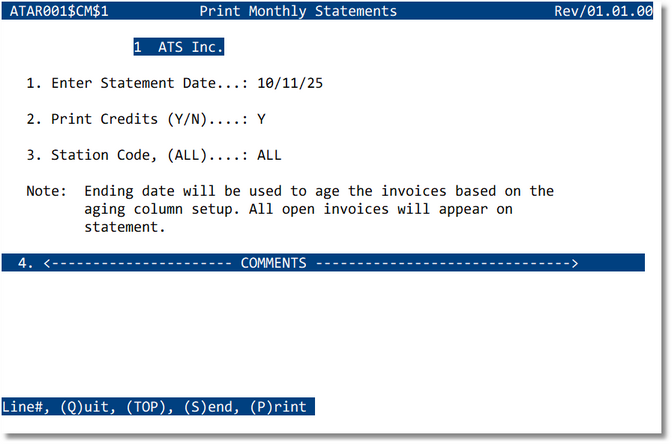 Statements screenshot