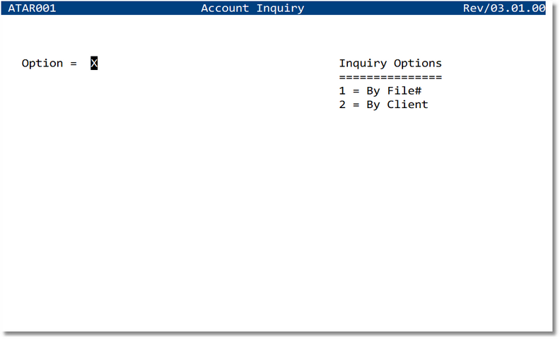 Inquiries screen