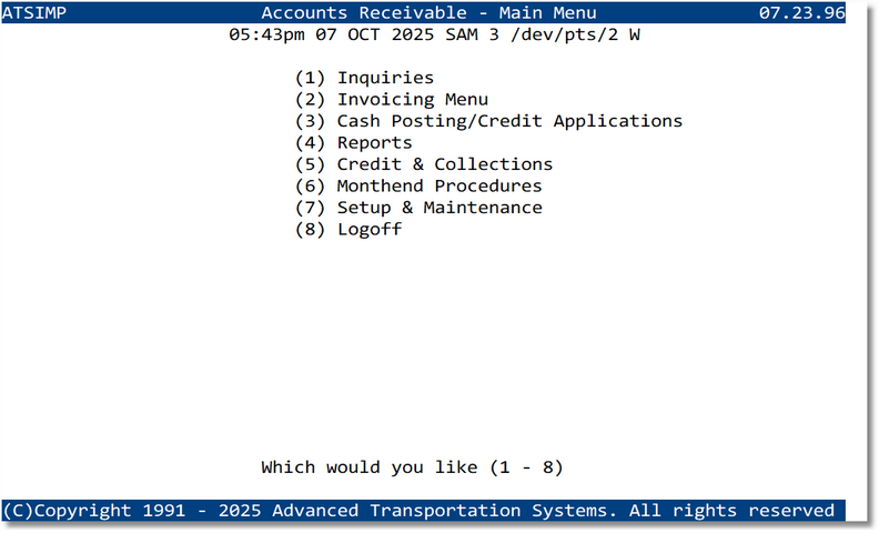 AR Main Menu screenshot
