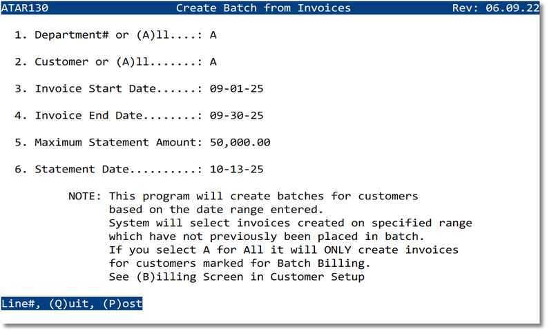 Create Batch screenshot