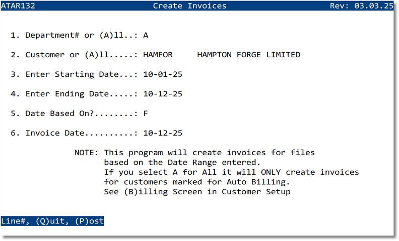 Invoice Entry screenshot