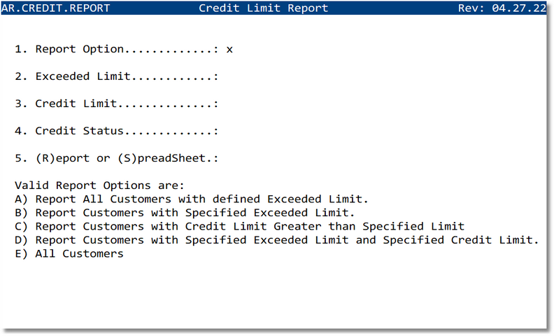 Customer Credit Report sample