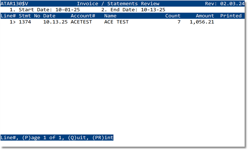 View Batches screenshot