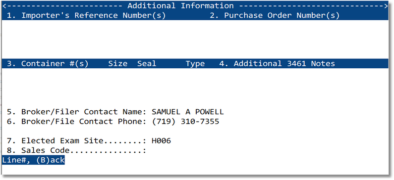 Additional Information 3461