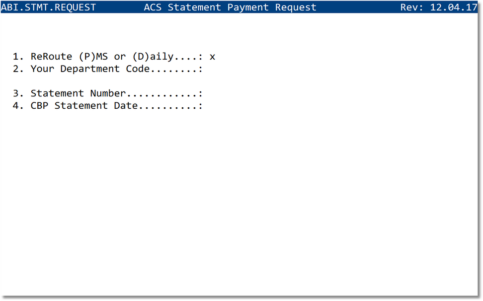 ACS Statement Payment Request